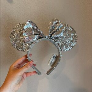 Silver Sequin Authentic Disney Parks Mouse Ears